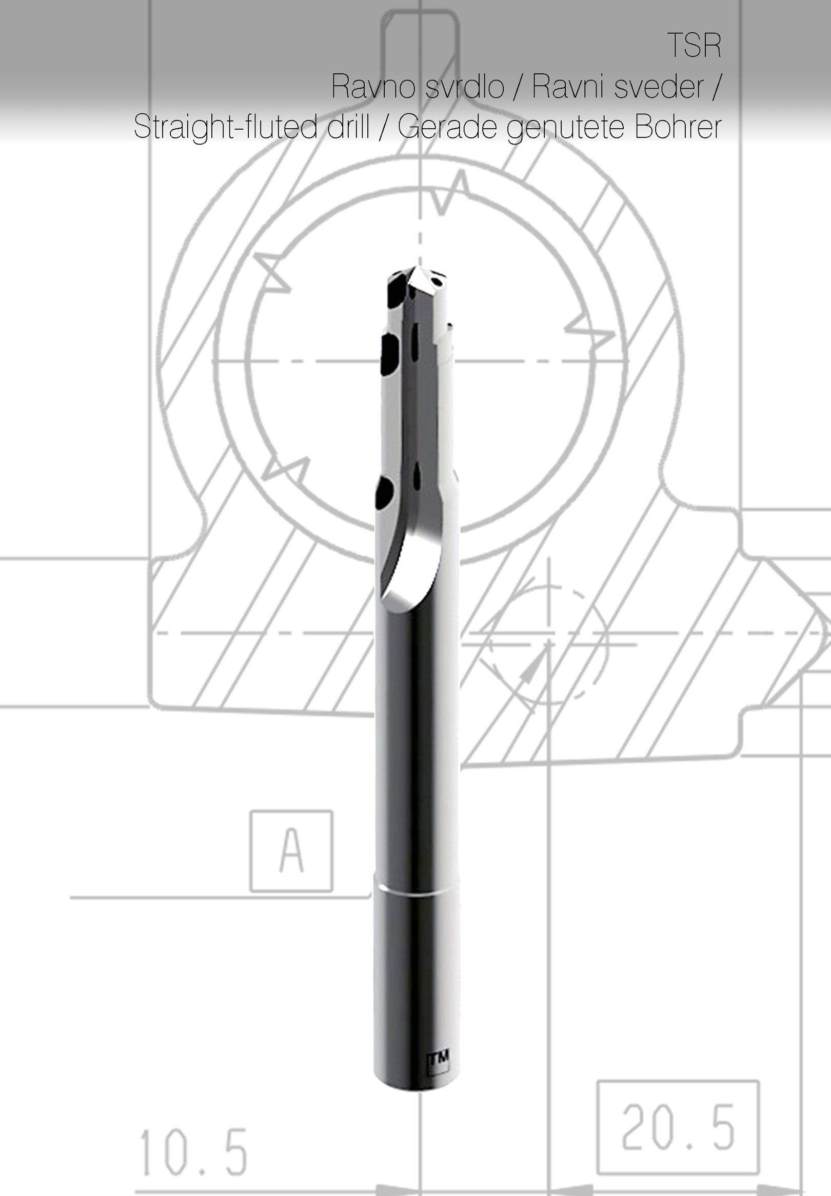 TM PCD straight fluted drill